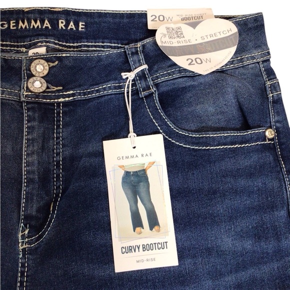 Gemma Rae Women’s Jeans Size 20W Mid Rise Stretch Curvy Bootcut Embellished - Picture 6 of 9